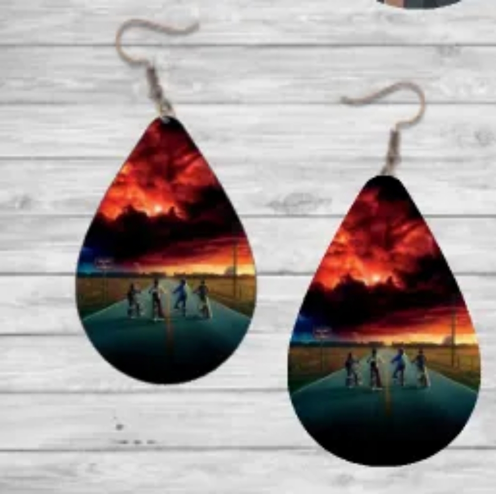 Teardrop Stranger Things earrings